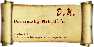 Dusinszky Miklós névjegykártya